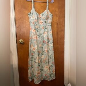 RIHOAS Light Green Floral Print Dress - Women’s Small